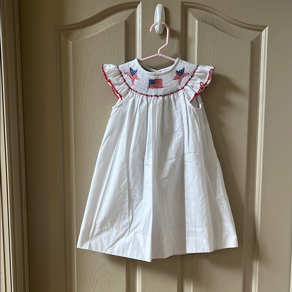 White Patriotic Kids Dress